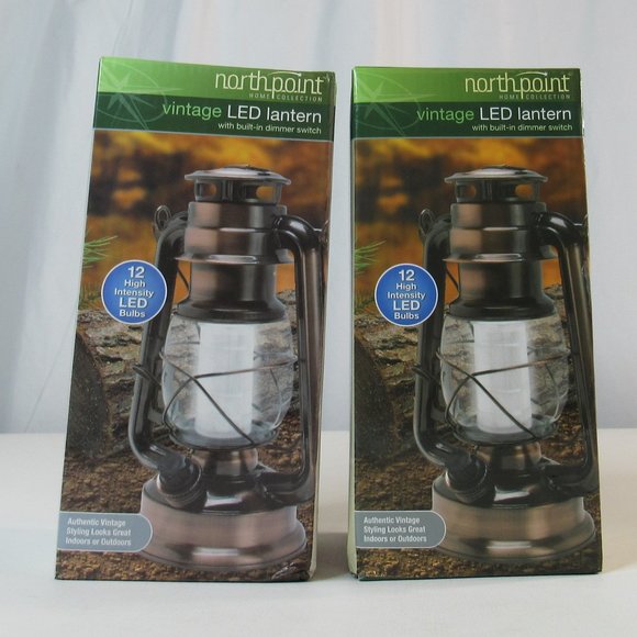 Northpoint Vintage Copper Battery Operated LED Lantern (2-Pack) - Picture 5 of 6